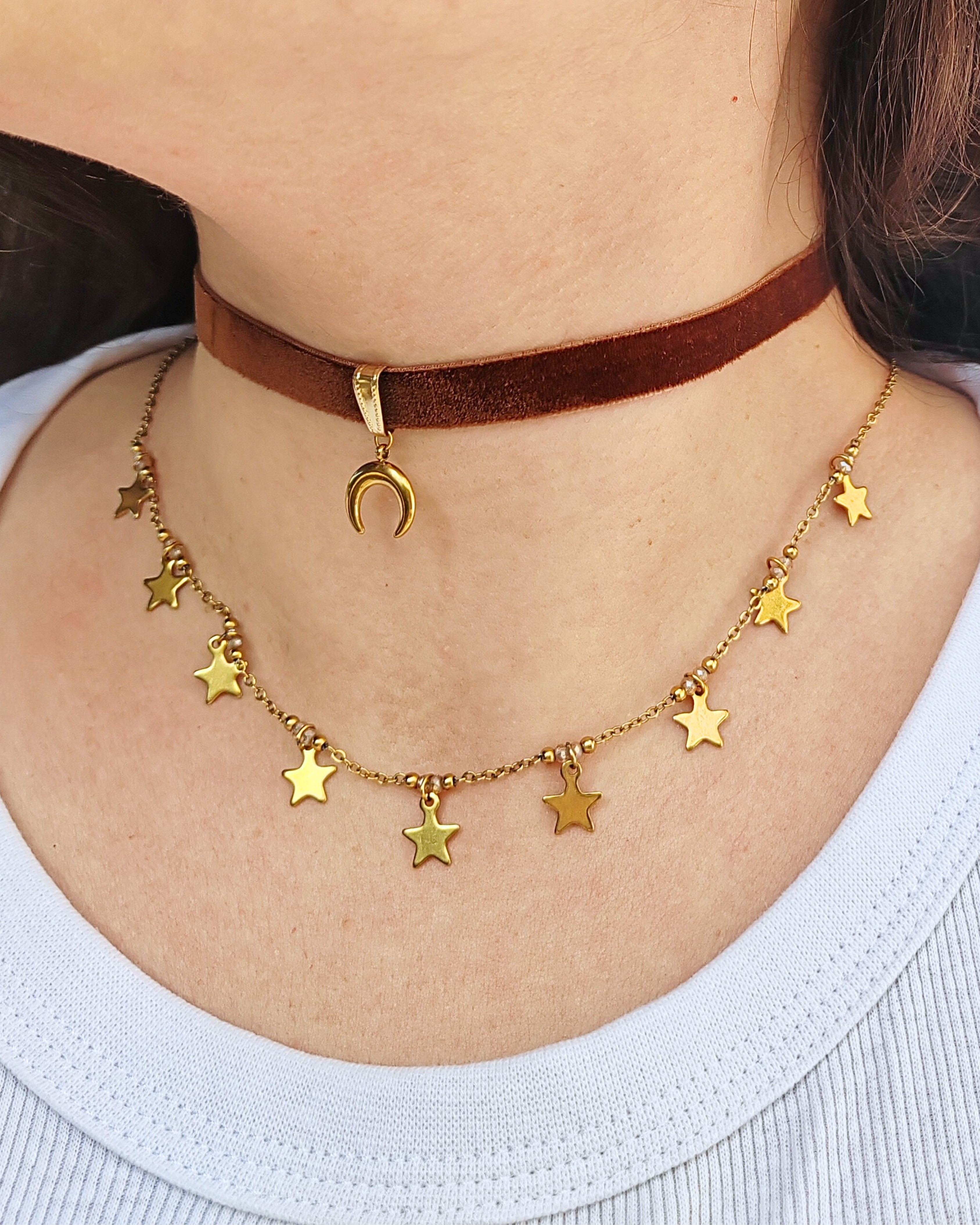 Collana Polaris, il ciondolo è ispirato alla luminosità della stella polare.