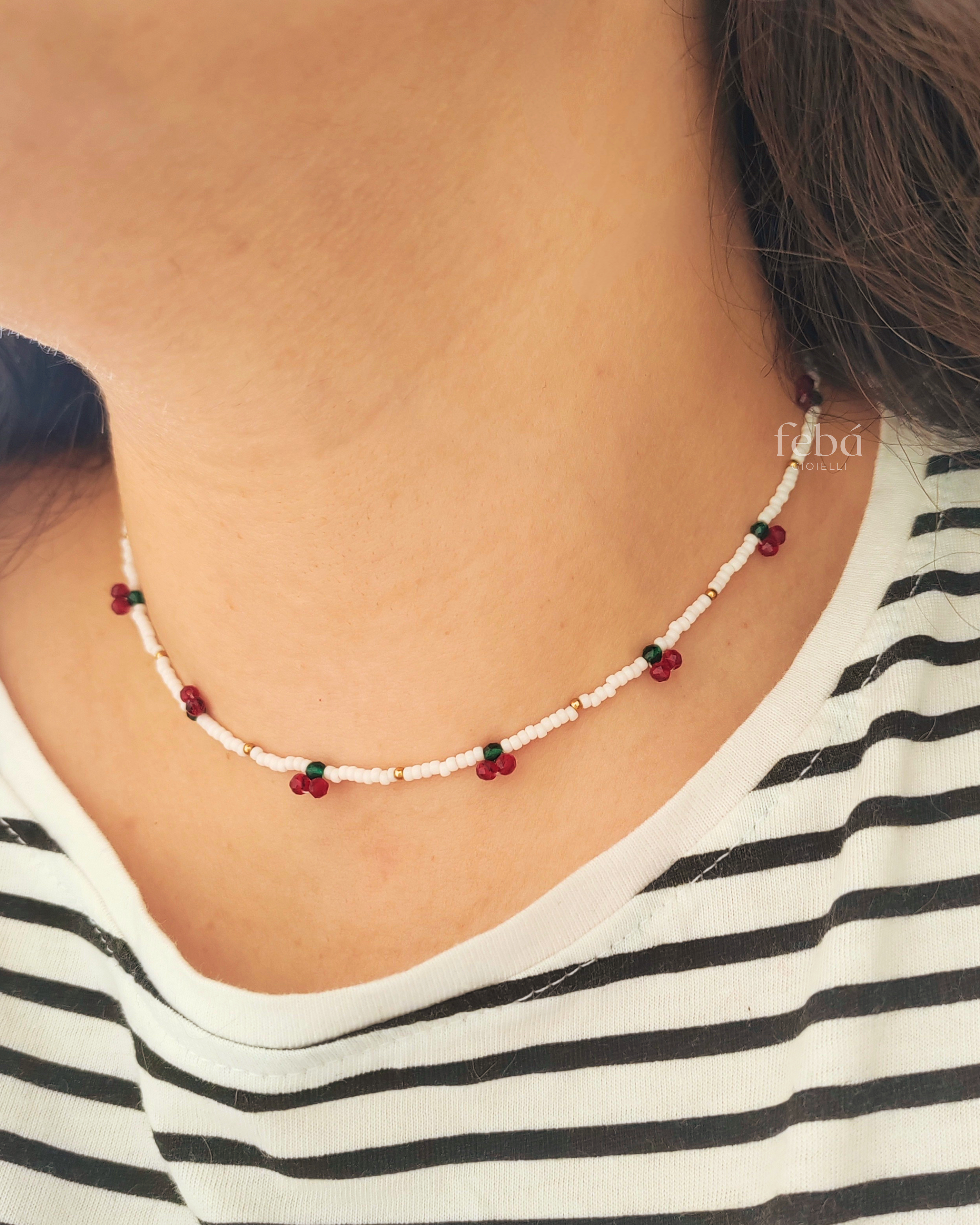 Choker di perline - Cherry