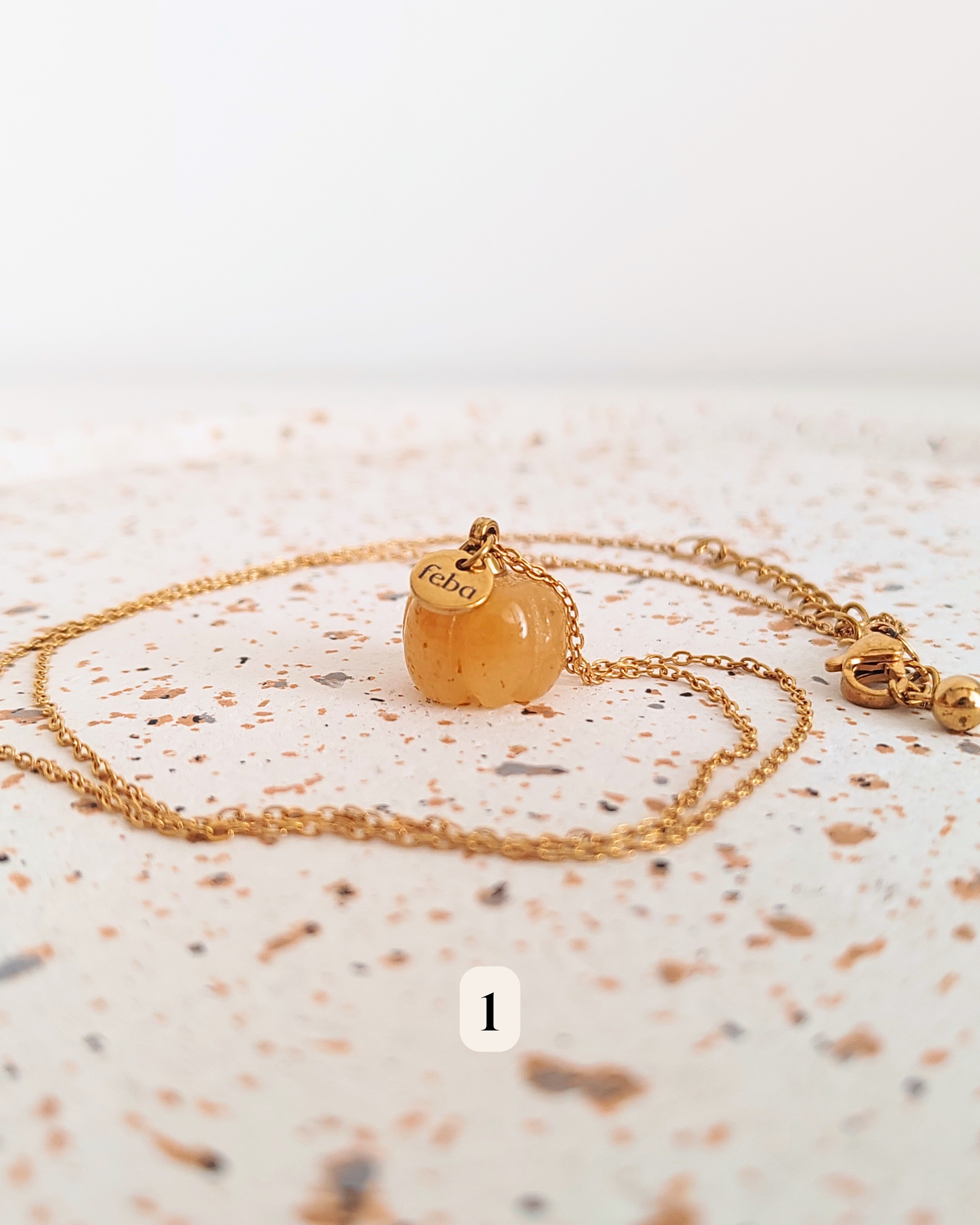 Collana Zucca in avventurina arancione