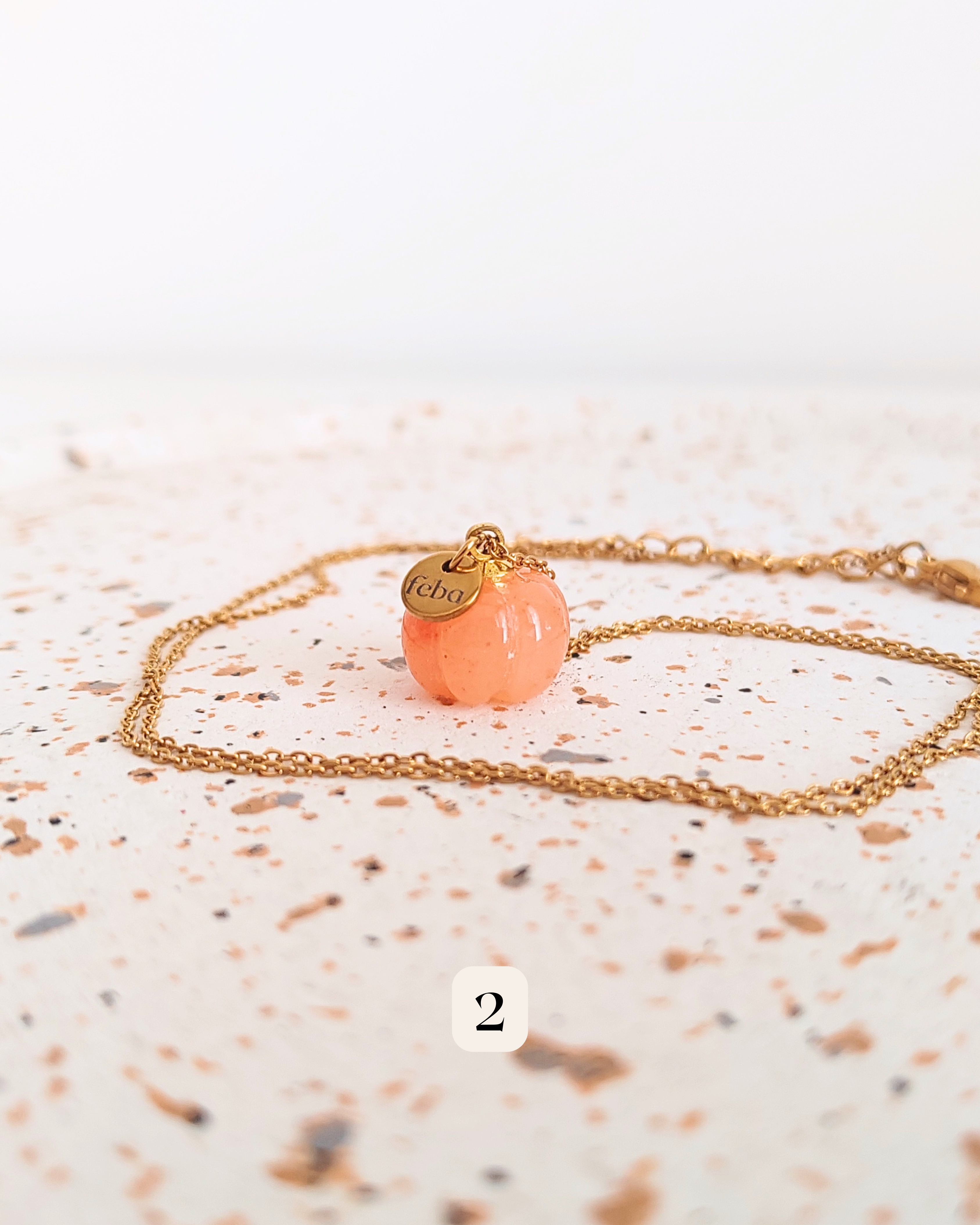Collana Zucca in avventurina arancione
