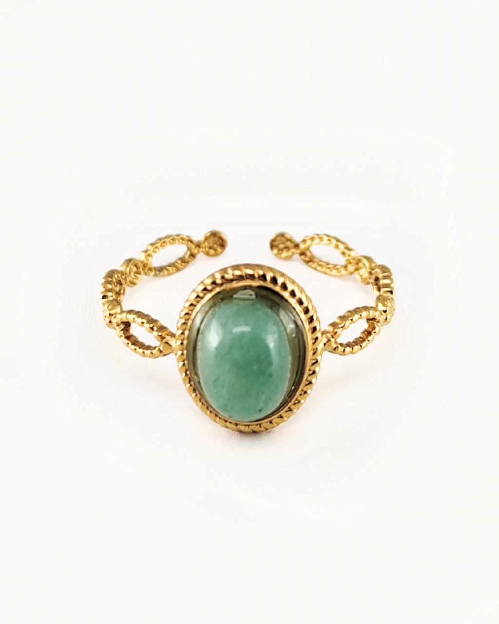 Anello regolabile "Avventurina verde"
