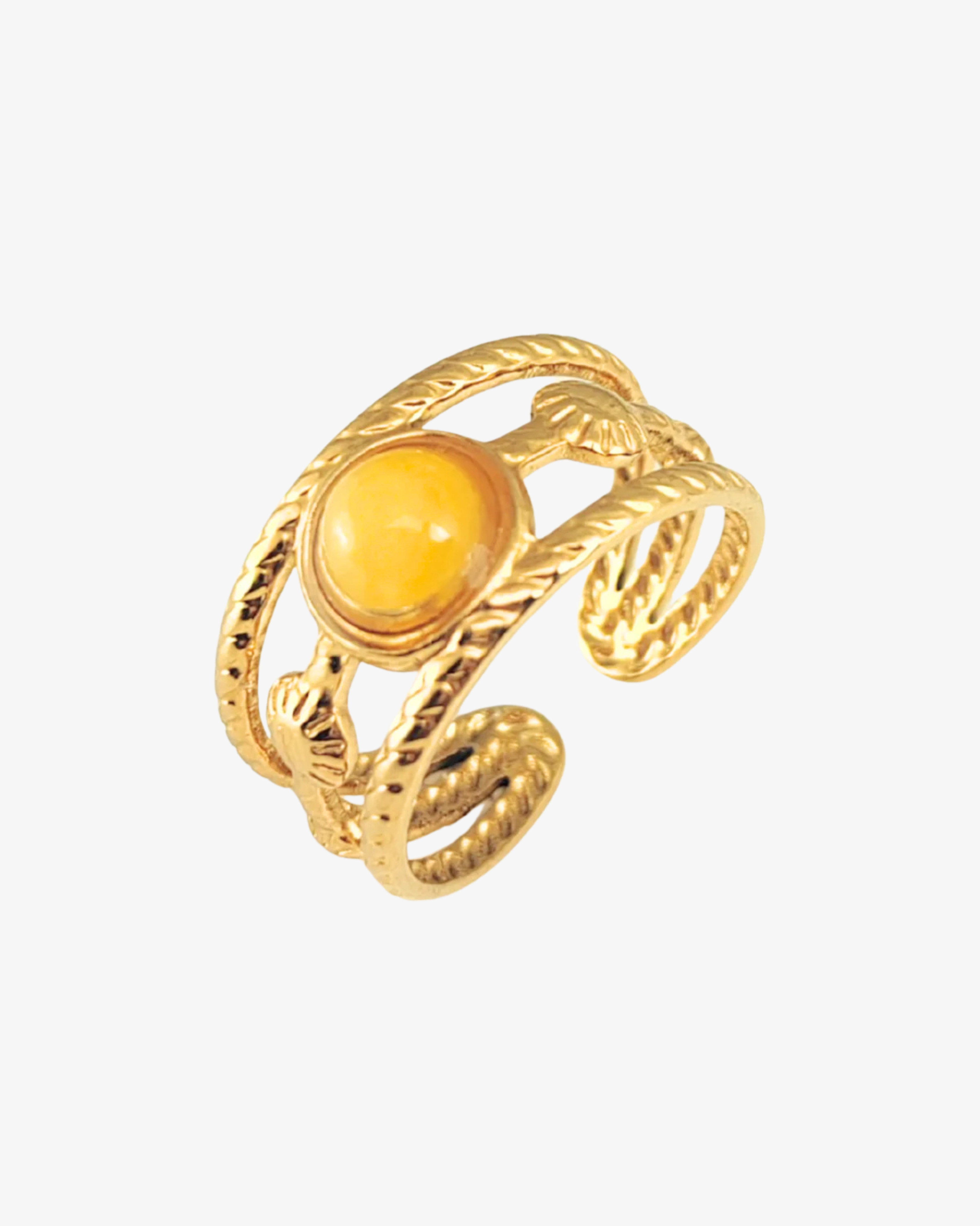 Anello regolabile Agata Gialla