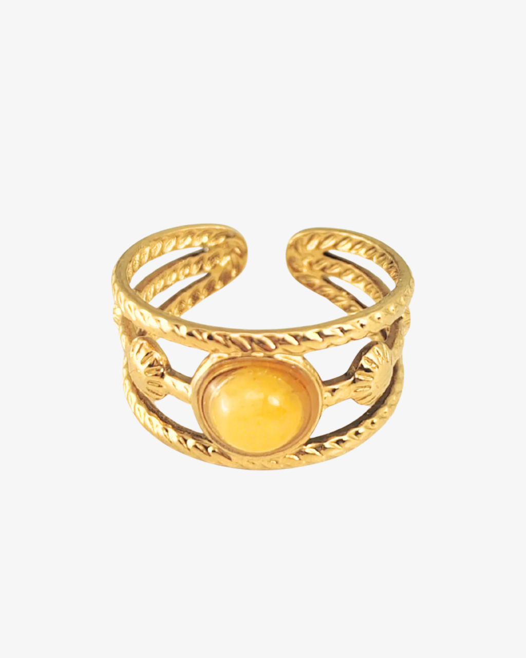 Anello regolabile Agata Gialla