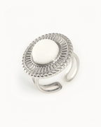 Anello regolabile Calcedonio Bianco