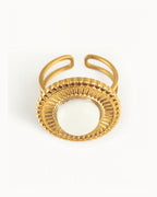 Anello regolabile Calcedonio Bianco