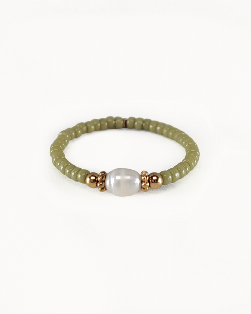 Anello di perline "Perla di fiume"