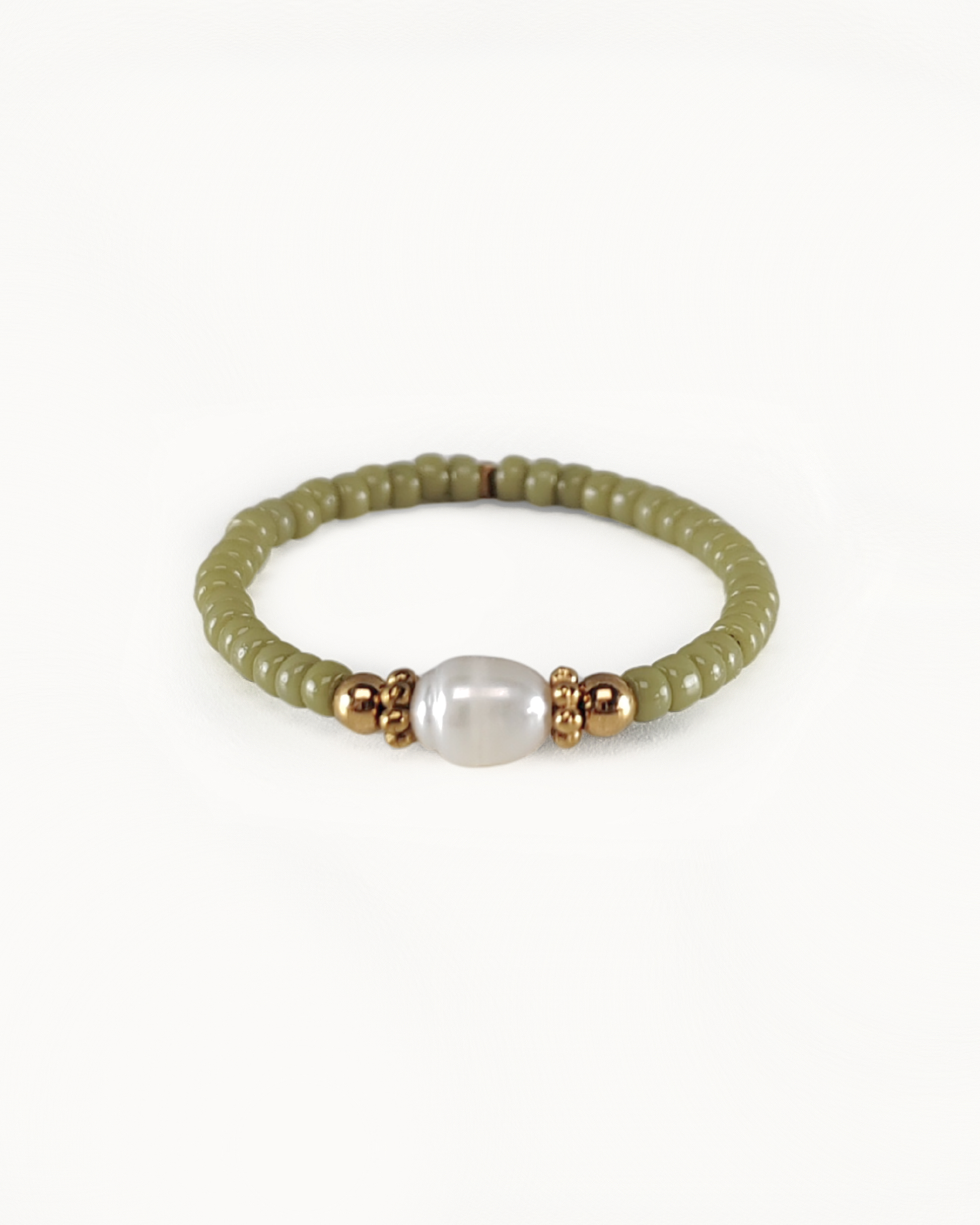 Anello di perline "Perla di fiume"