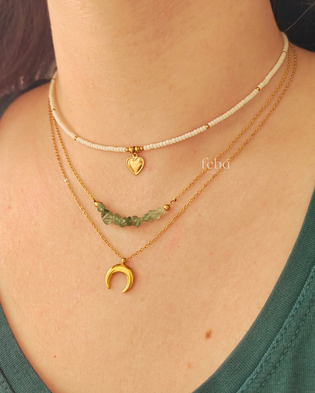 Choker di perline - Cuoricino