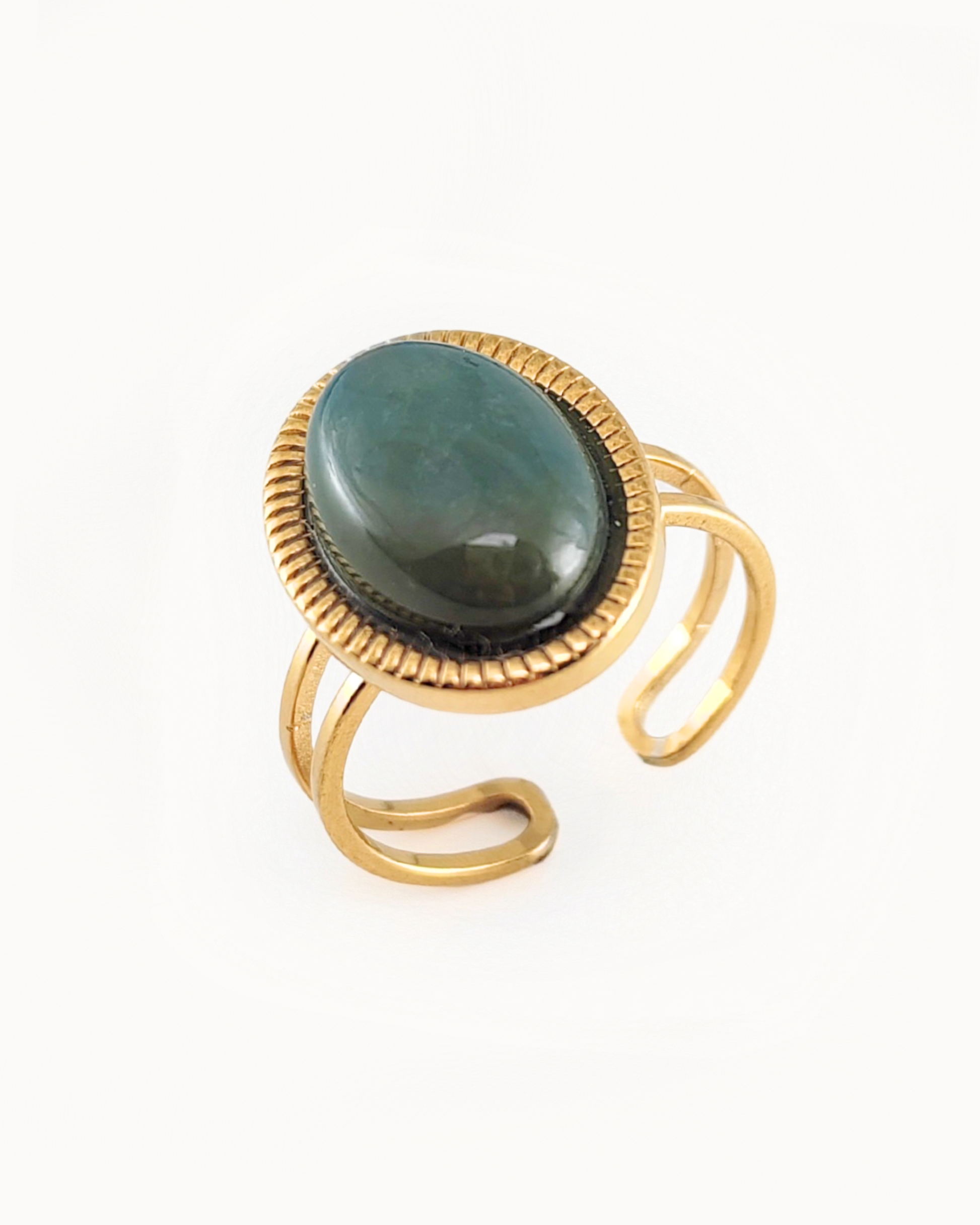 Anello regolabile "Agata muschiata"